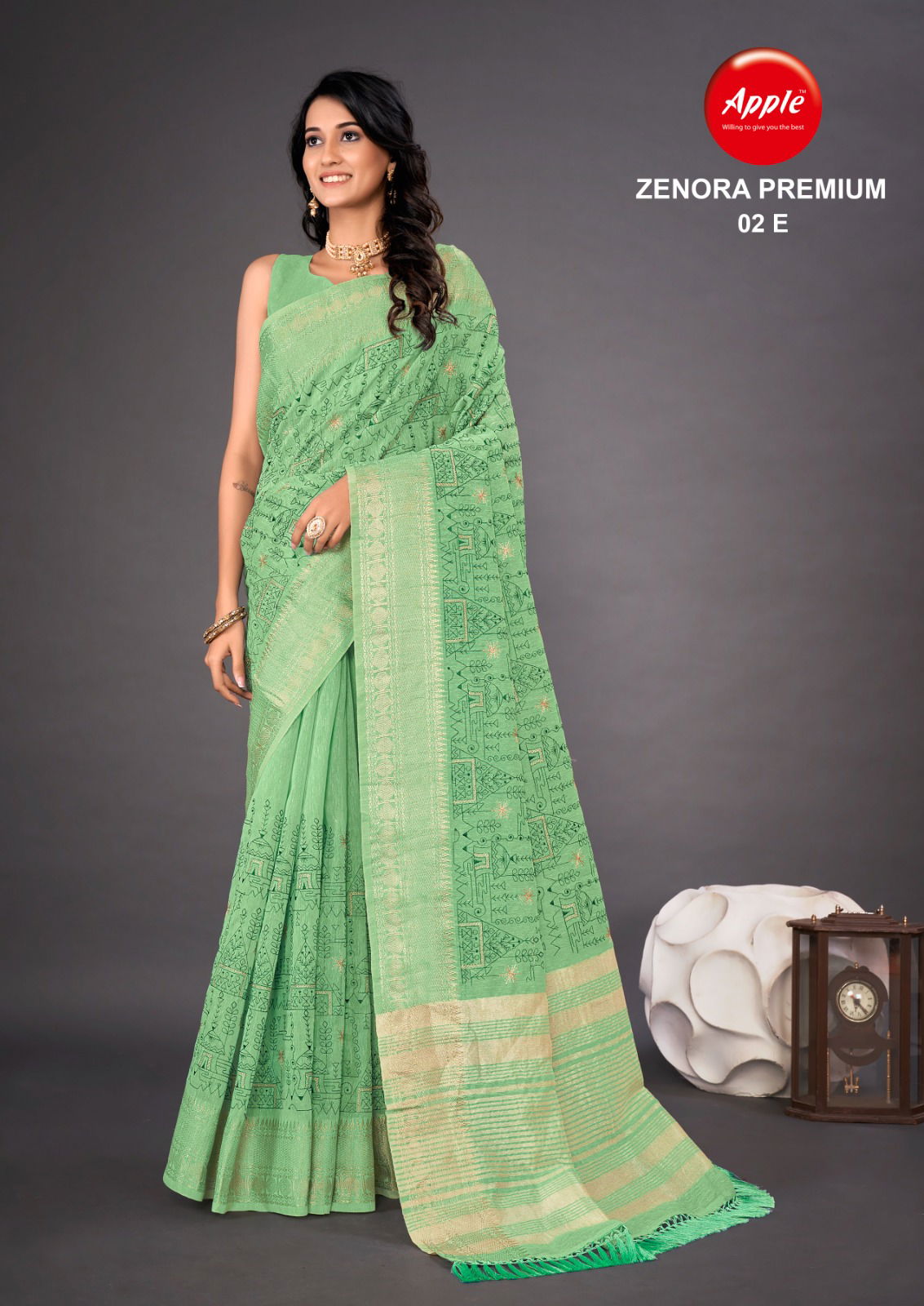 Zenora By Apple Premium 02 Linen Saree Catalog
